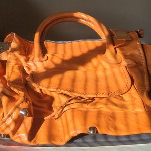 Grand Sahara premium leather tote bag Cognac color NEW with tags